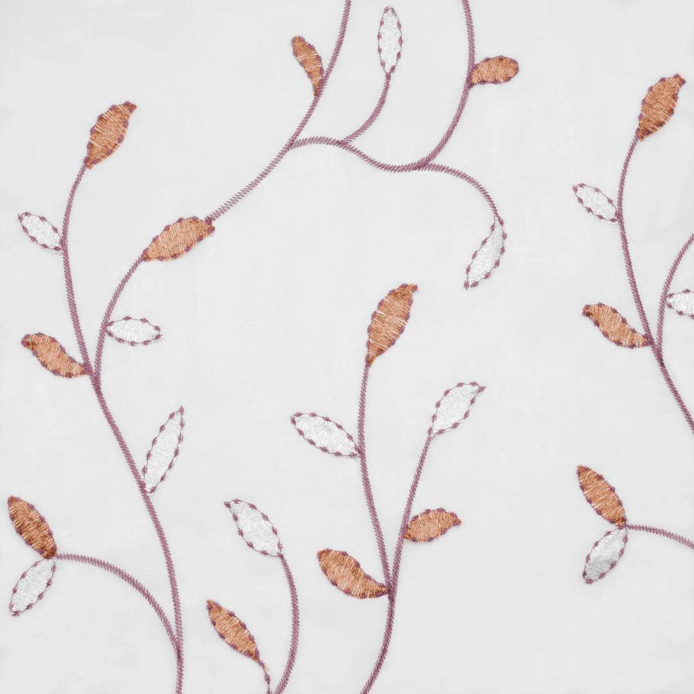 Grommet Curtain Panel, Embroidered Sheer Extra-Wide, Pink 54" x 63"