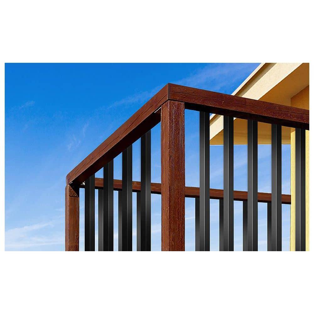 KFFKFF Aluminum Alloy Deck Railing for Wood and Composite Deck, Square Baluster for Outdoor Stair Deck Porch Deck Balusters, 101 Pack Metal Deck Spindles, 32"x0.8" Staircase Baluster with Screws