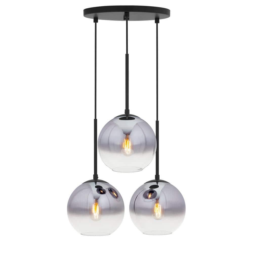 Callisto Black and Gold Ombre Glass 3-Light Pendant