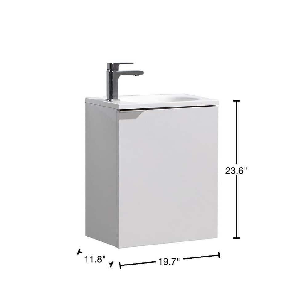 Valencia 20" Wall Mount Single Sink Bathroom Vanity with Top and Sink (Faucet Not Included)