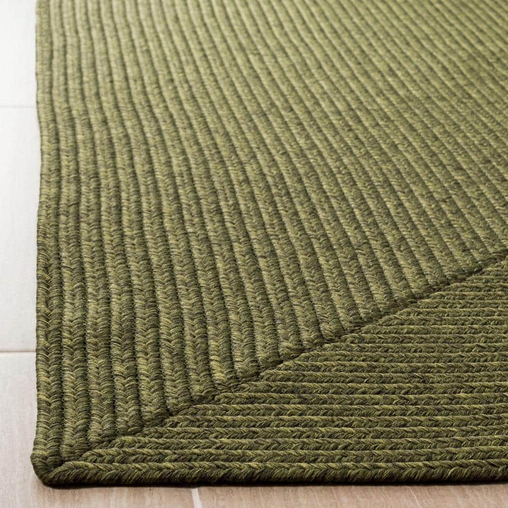 Braided BRD315 Hand Woven Area Rug - Green - 3'x3' - Safavieh.