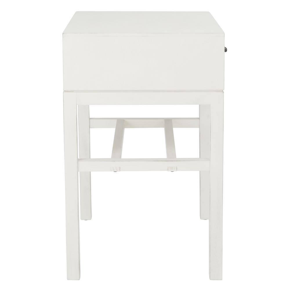 Ajana 1 Drawer Accent Table - Distressed White - Safavieh.