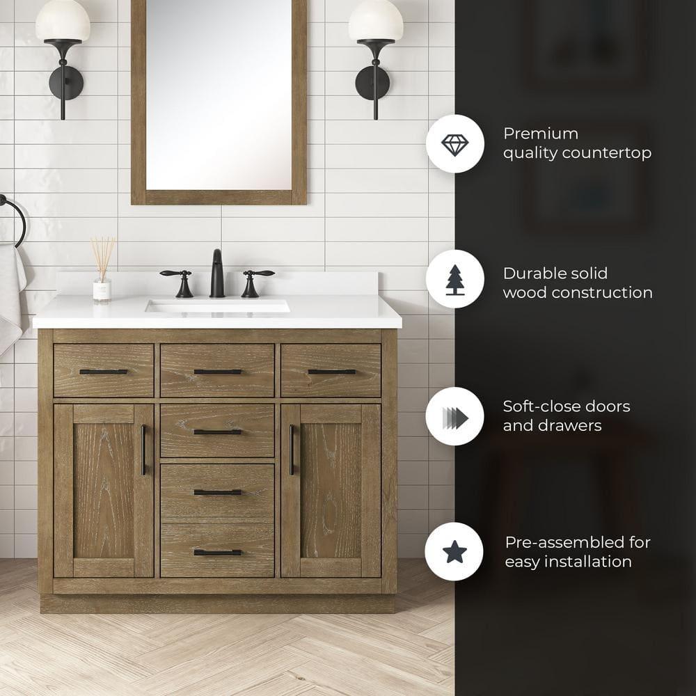 OVE Decors Bailey 42" Single Bathroom Vanity with Premium Countertop