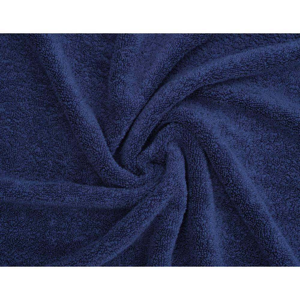 American Soft Linen Salem 4 Pack Washcloth Set, 100% Cotton Washcloth Hand Face Towels for Bathroom and Kitchen, Navy Blue