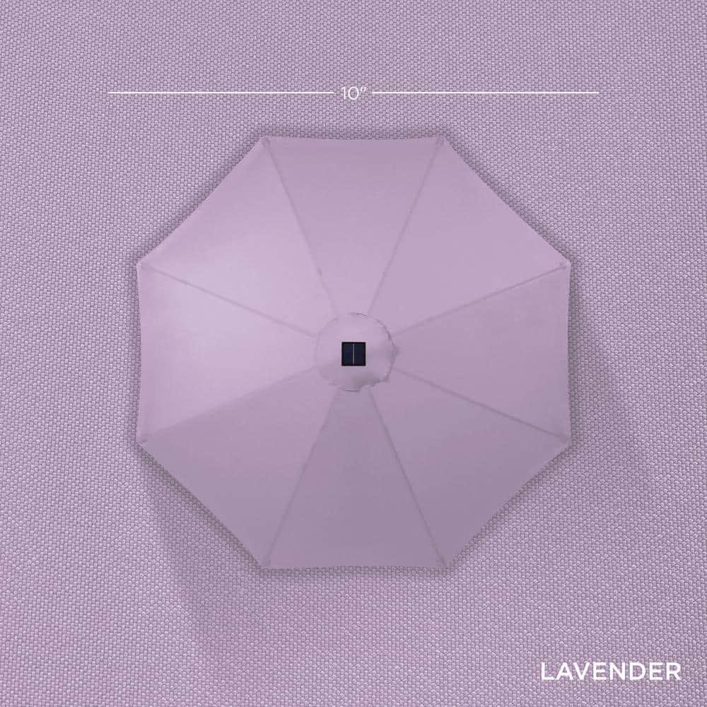 Best Choice Products 10ft Solar LED Lighted Patio Umbrella w/ Tilt Adjustment, UV-Resistant Fabric - Lavender
