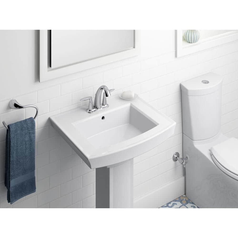 Archer® Vitreous China Rectangular Pedestal Bathroom Sink with Overflow