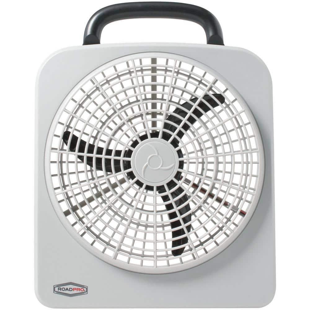 RoadPro Dual Power 12 Volt Plug In Car and RV 10 Inch 2 Speed Portable Fan