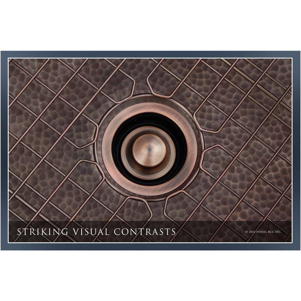 FSW1106 LUXURY 30-INCH HEAVY 12-GAUGE DARK PATINA COPPER FARMHOUSE SINK, INCLUDES ACCS, FLAT FRONT