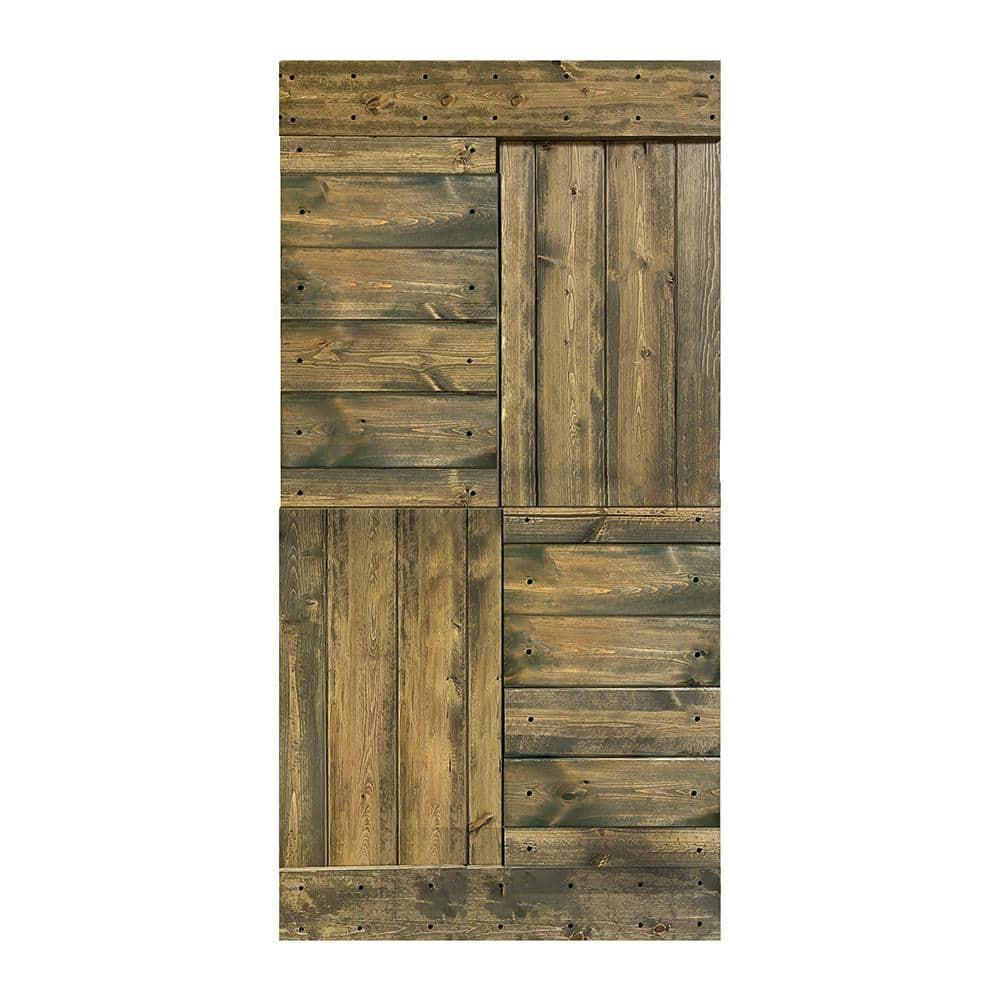 Mr. Wood Patented Product S Style Sliding Barn Door Without Installation Hardware Kit (Door Slab Only) - Assembly Required
