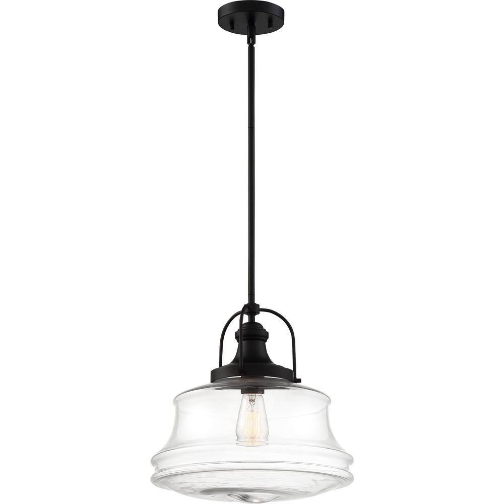 60/6759-Nuvo Lighting-Basel-1 Light Pendant-13.75 Inches Wide by 14.63 Inches High-Matte Black Finish