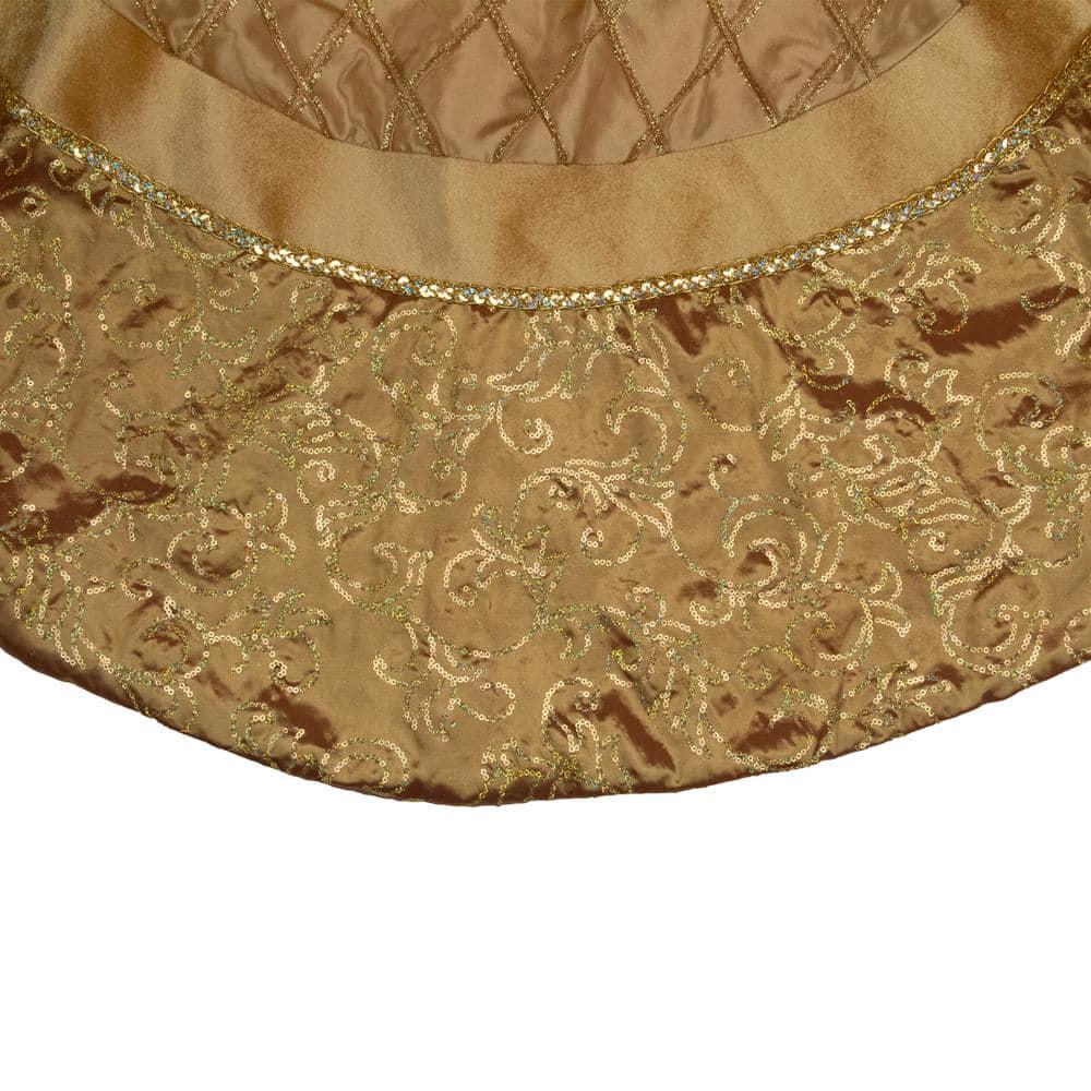 Northlight Seasonal 72" Gold Quilted Christmas Tree Skirt with Iridescent Sequins