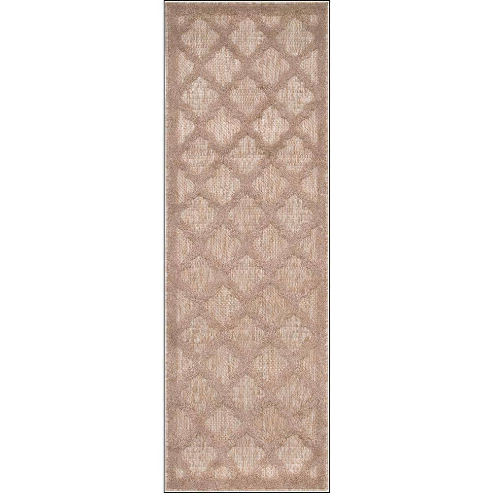 Nourison Trellis Outdoor Runner Rug Natural Beige 2' x 6'
