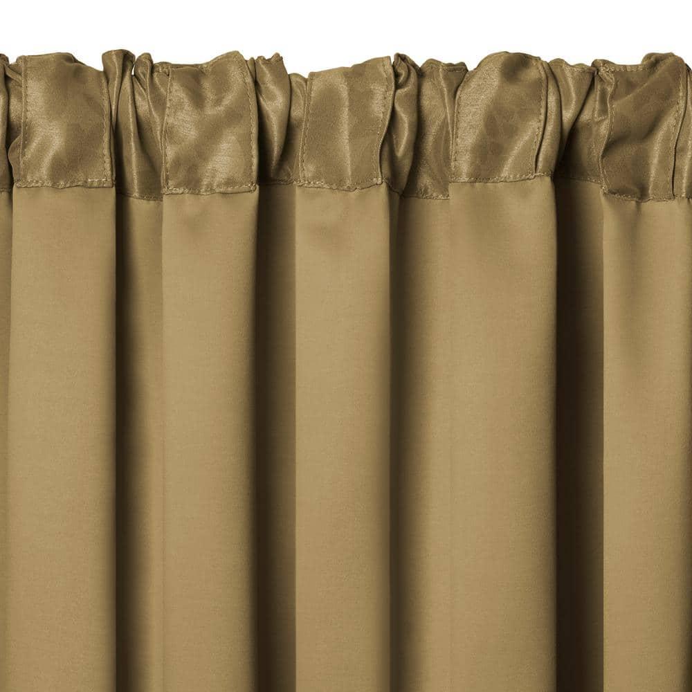 Antonia Blackout Window Curtain Panel - 52" x 84" - Antique Gold - Elrene Home Fashions
