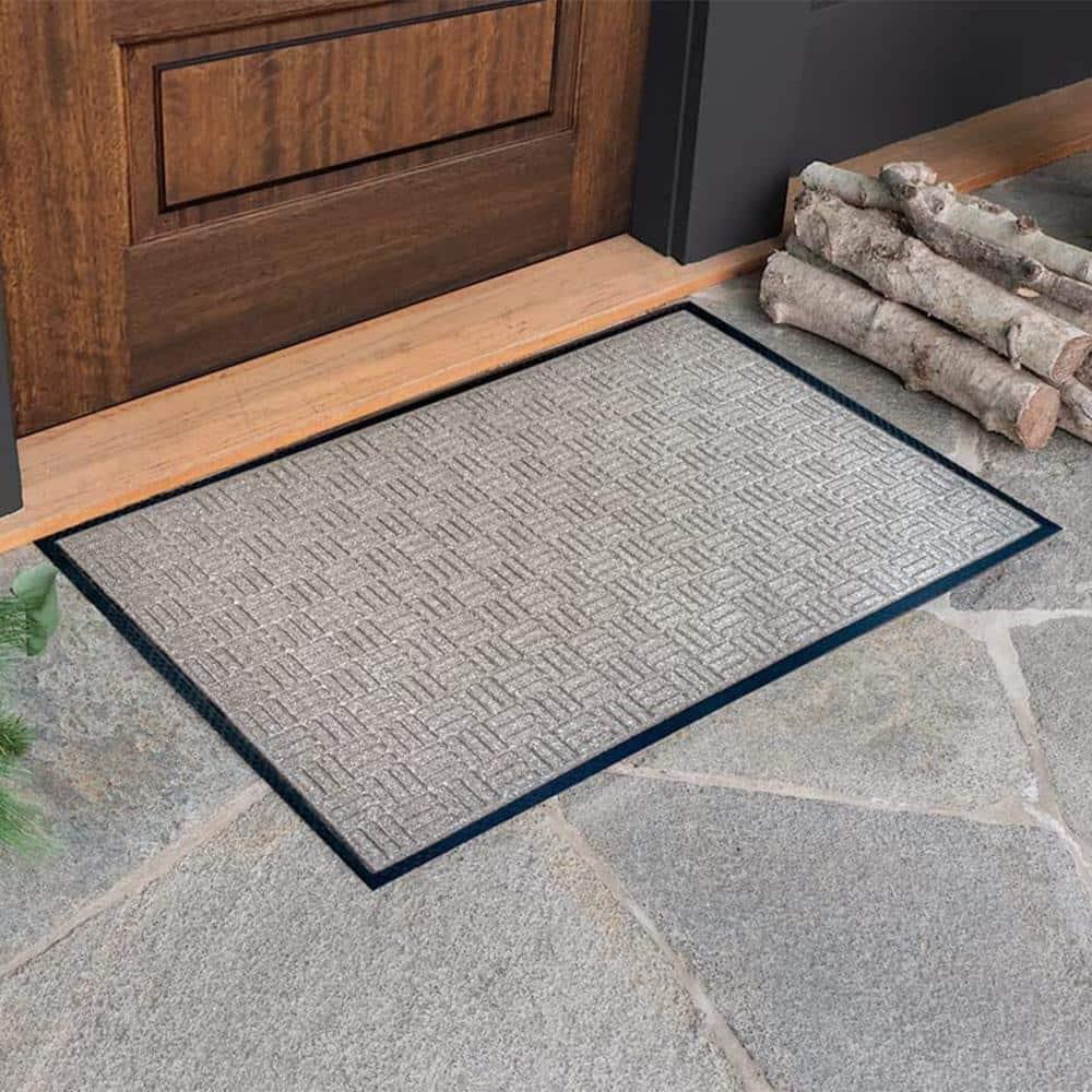 Envelor Door Mat Indoor Outdoor Front Doormat Welcome Mat Low Profile Durable Non-Slip Floor Mat for Entryway, Patio, Garage, Entrance Shoe Scraper, Checker, 24 x 36 Inches - Beige