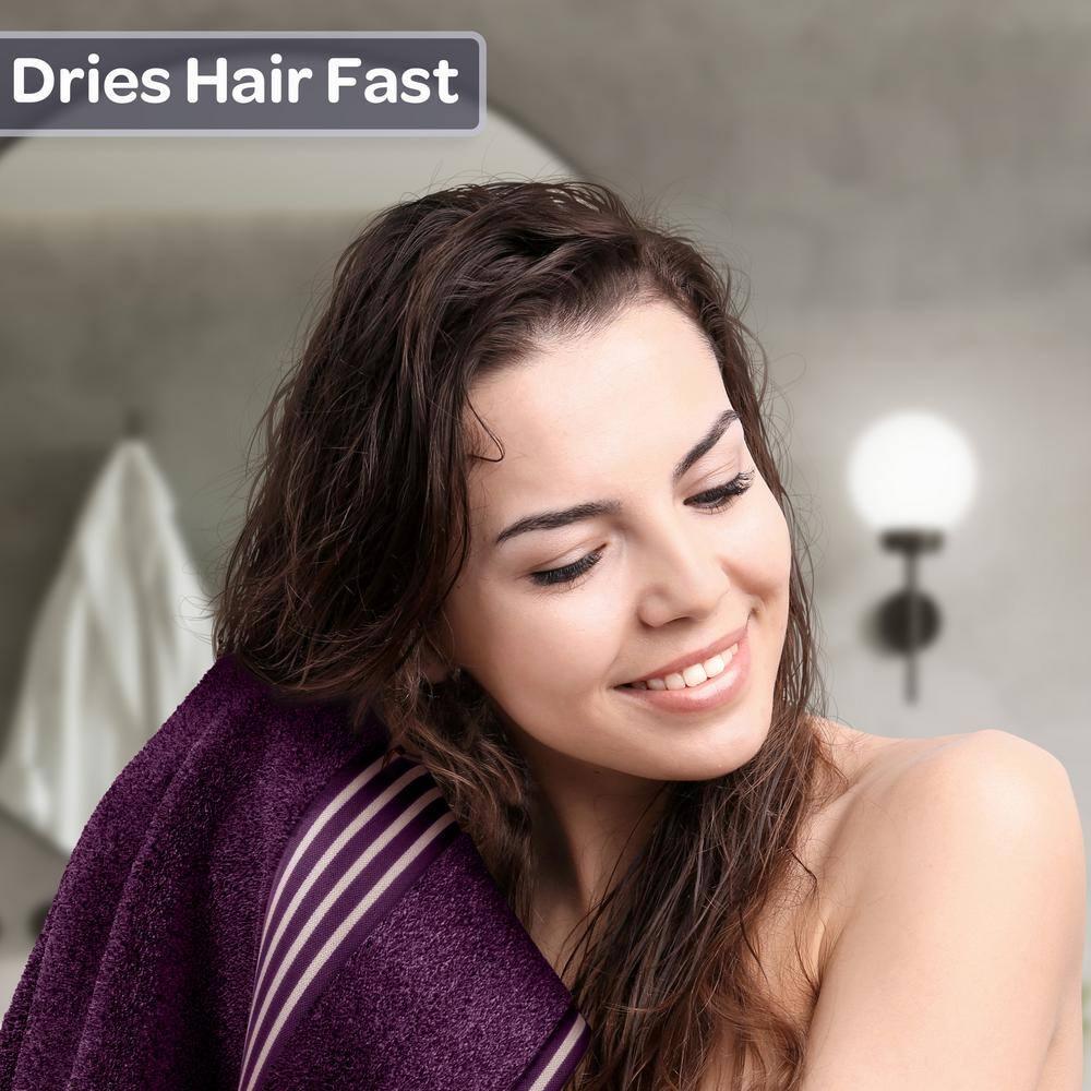 Lavish Home Luxury Cotton Bath Towels, Purple
