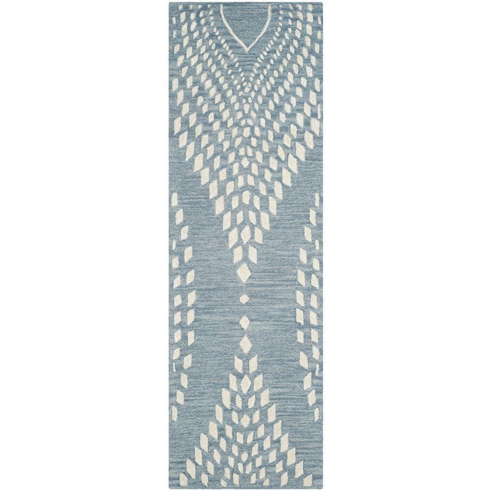 Bella BEL126 Hand Tufted Runner Rug - Blue/Ivory - 2'3"x7' - Safavieh.