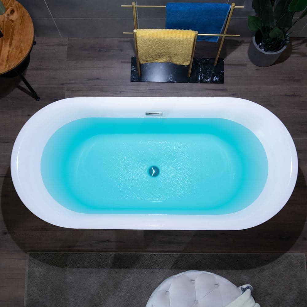 Freestanding Soaking Acrylic Curved Design Bathtub