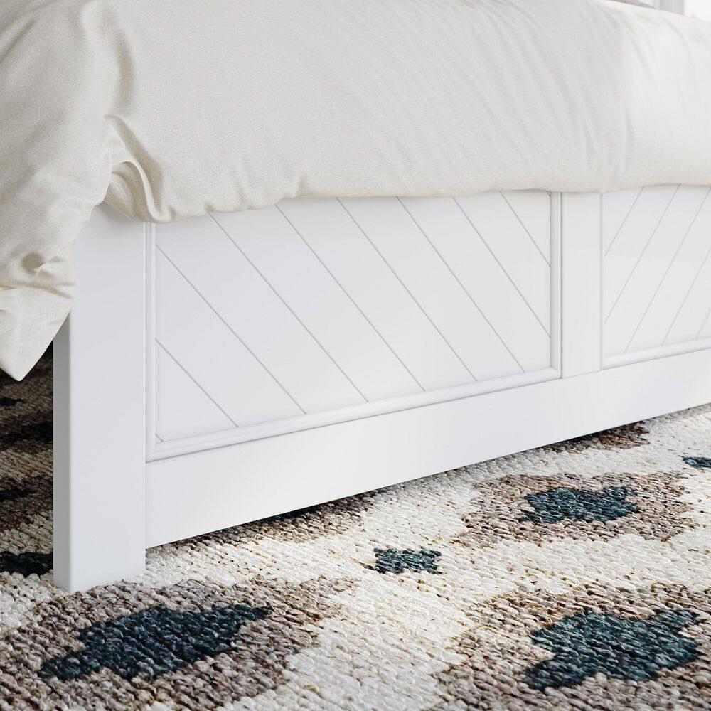 AFI Canyon White Solid Wood Foundation Bed Frame with Matching Footboard, Full