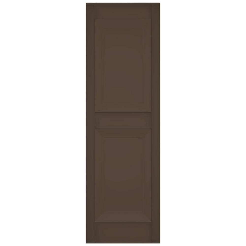 Builders Edge Builders Edge, TailorMade Two Equal Panels, Raised Panel Shutters, Includes Matching Installation Spikes (Per Pair)