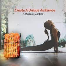 7.8 in. Ionic Crystal Salt Pillar and Natural Amber Glow Table Lamp, (Pack of 2)