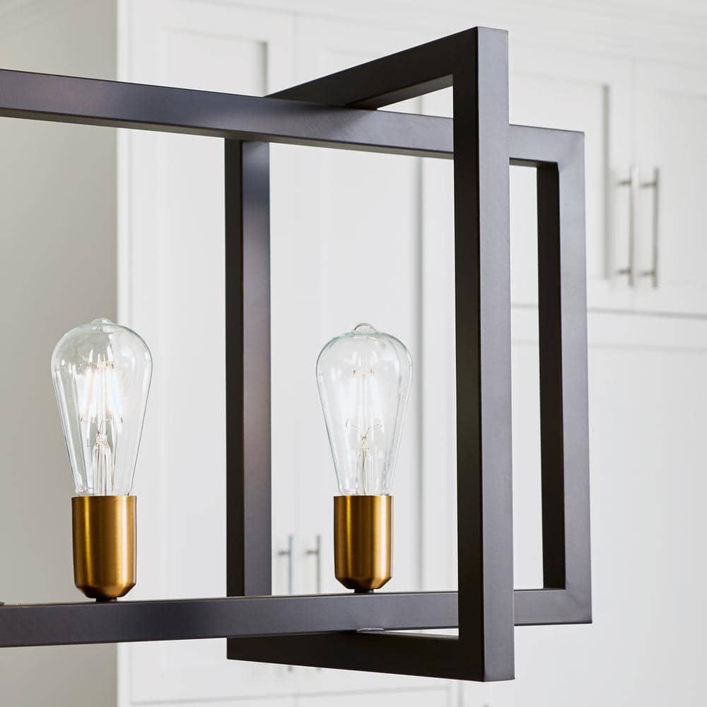 Finnegan New World Bronze Geometric 7-Light Island Chandelier