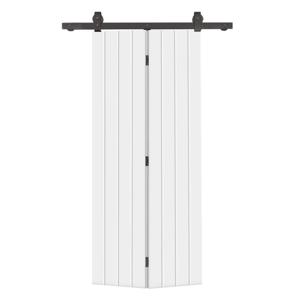 Calhome Modern Bi-Fold Barn Door with Sliding Hardware Kit