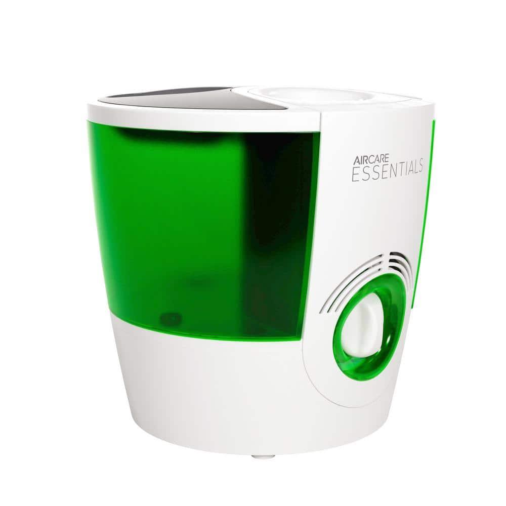 AIRCARE ESSENTIALS Ozark Steam Humidifier White/Green: Warm Mist Vaporizer, 2 Settings, 500-800 sq. ft., No Filter Needed