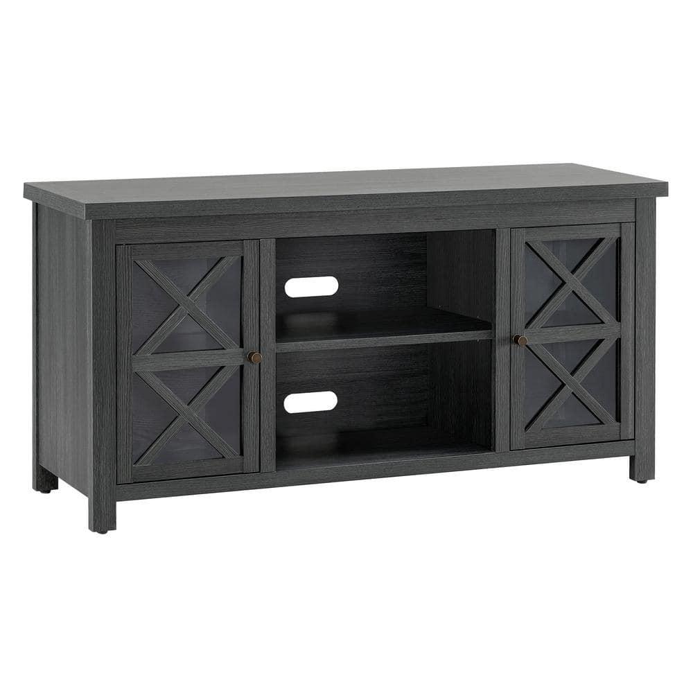Evelyn&Zoe Colton Rectangular TV Stand for TV's up to 55", Charcoal Gray