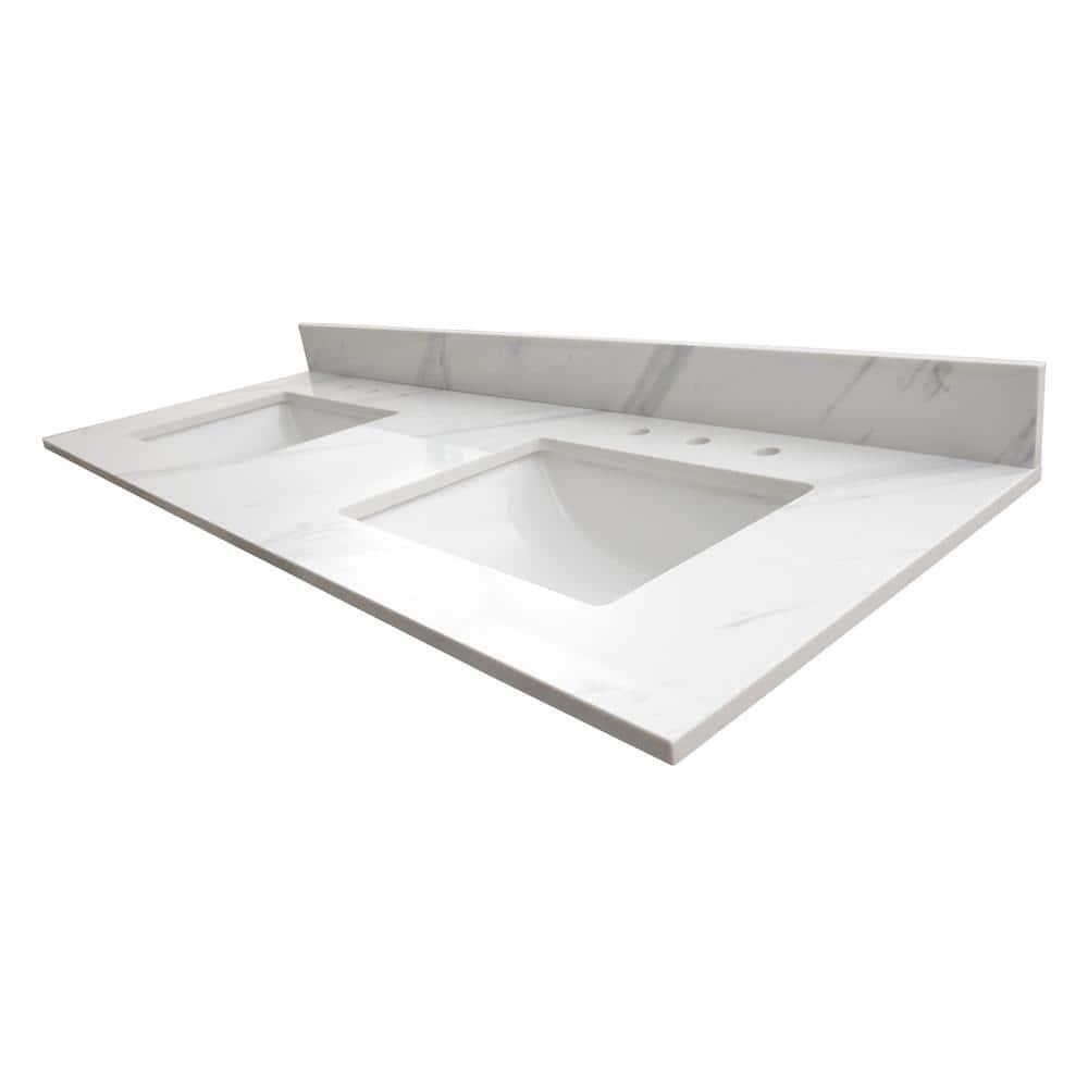 MSI 61 in. x 22 in. D Bathroom Vanity Top with Double Sinks