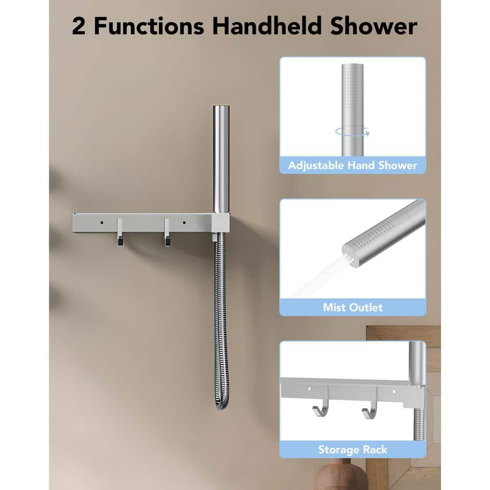Thermostatic Shower System 12" Rain Shower Head withHandheld Spray,Shower Faucet Set with Valve Trim Kit