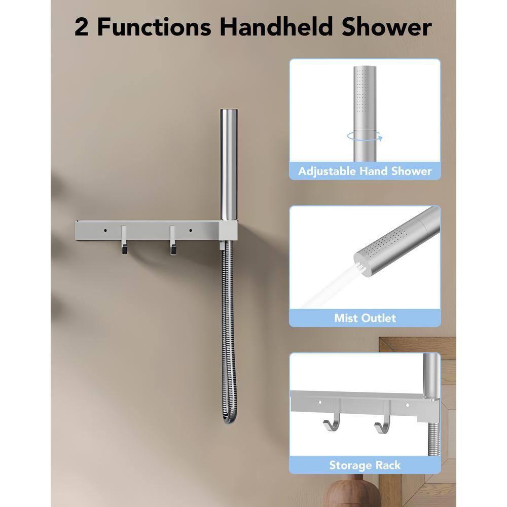 Thermostatic Shower System 12" Rain Shower Head withHandheld Spray,Shower Faucet Set with Valve Trim Kit