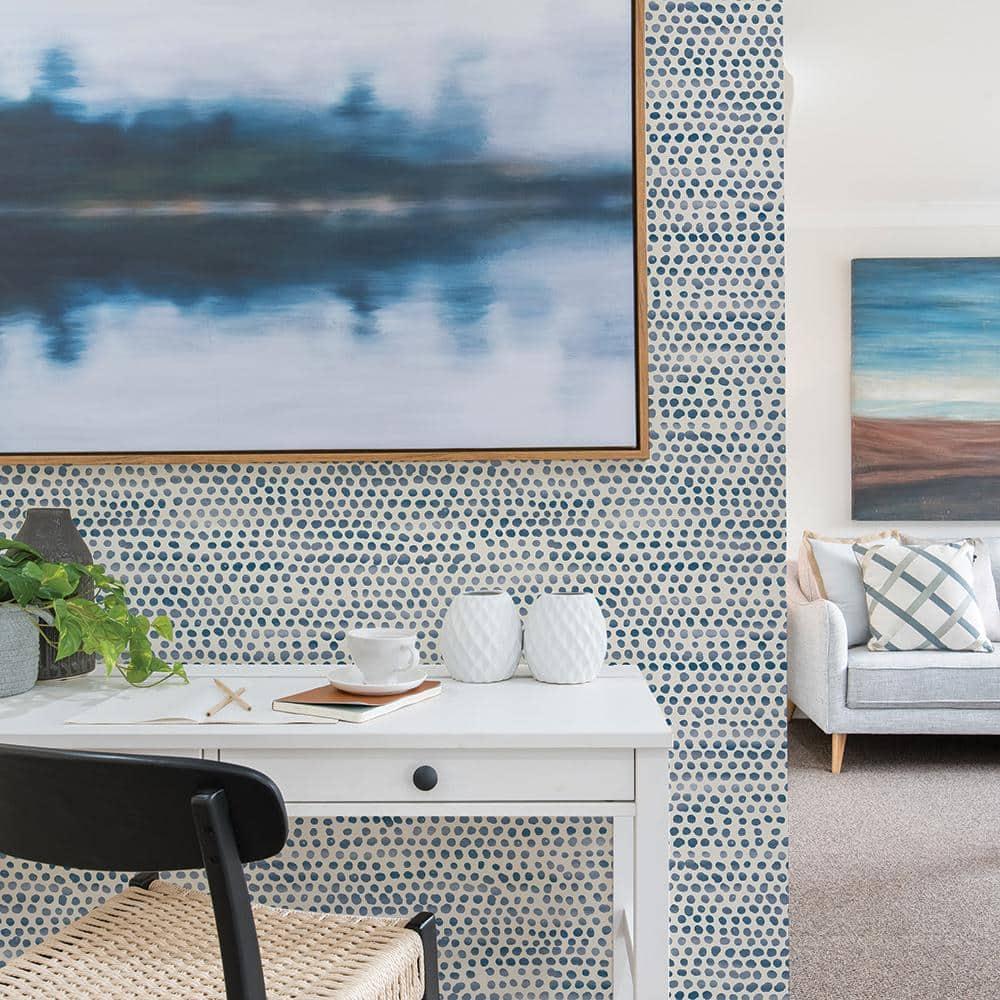 Tempaper Moire Dots Light Tan Peel and Stick Wallpaper, 20.5" x 16.5'
