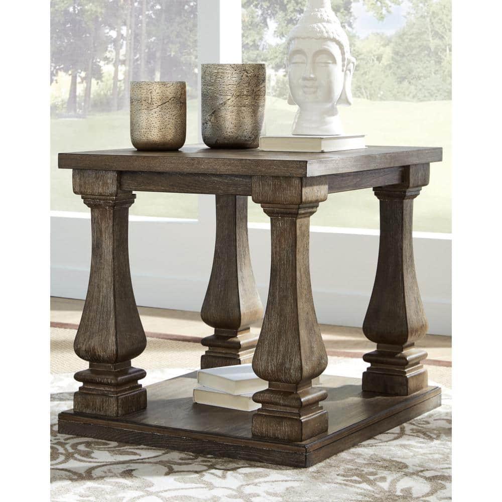Johnelle Rectangular End Table Gray - Signature Design by Ashley