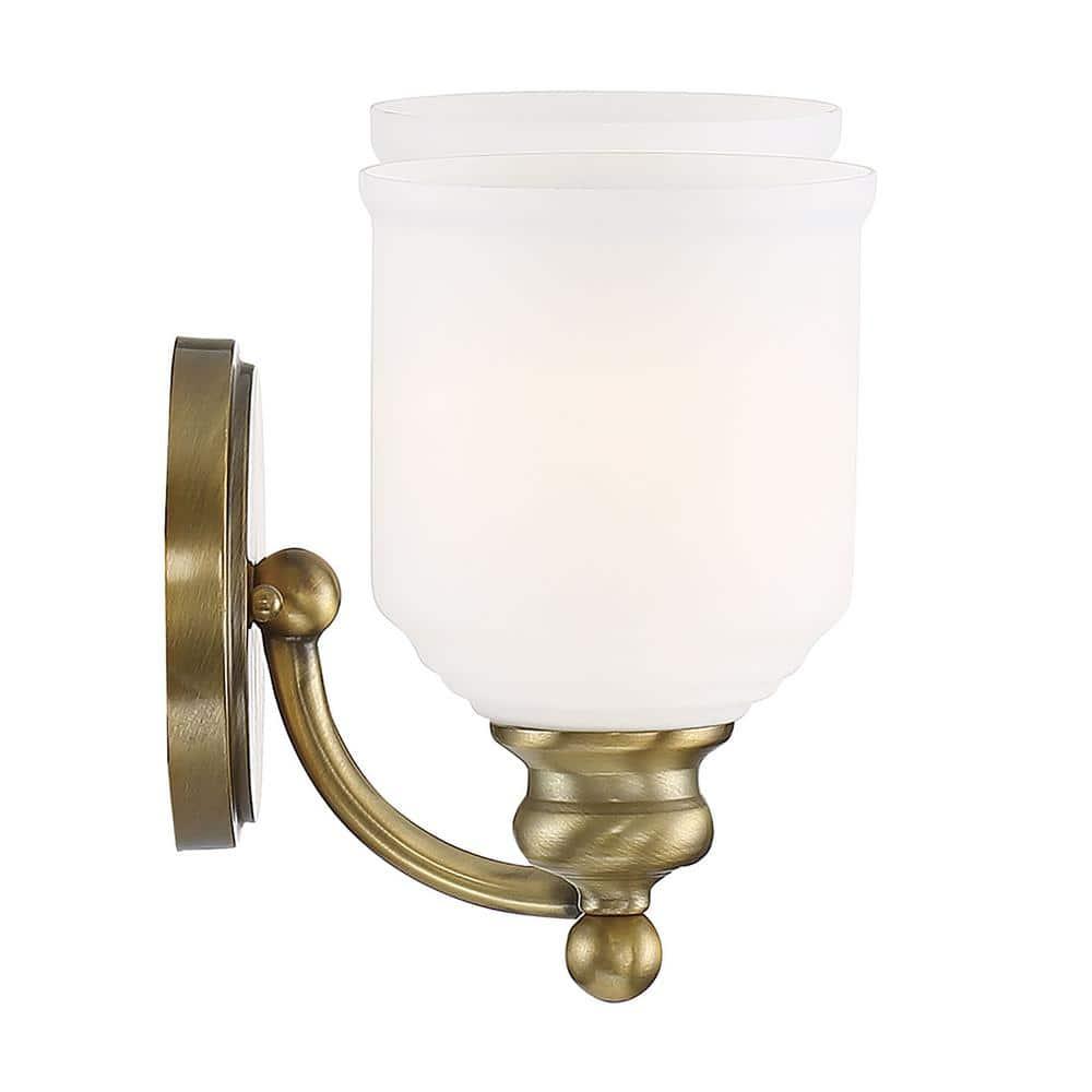 Savoy House Melrose 2 - Light Vanity in  Warm Brass