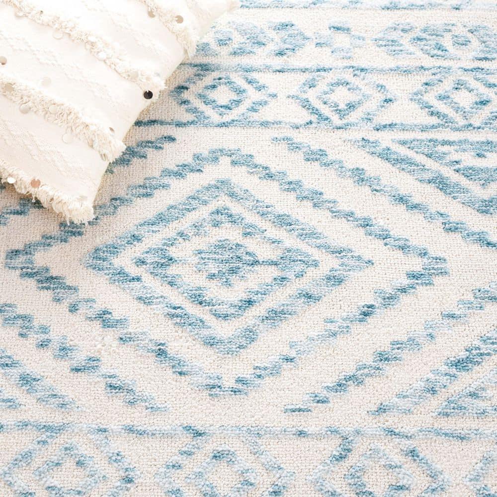 Adirondack ADR131 Machine Made Indoor Area Rug - Ivory/Light Blue - 8'x10' - Safavieh