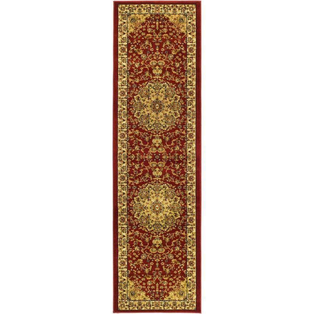 Lyndhurst LNH222 Power Loomed Runner Rug - Red/Ivory - 2'3"x6' - Safavieh