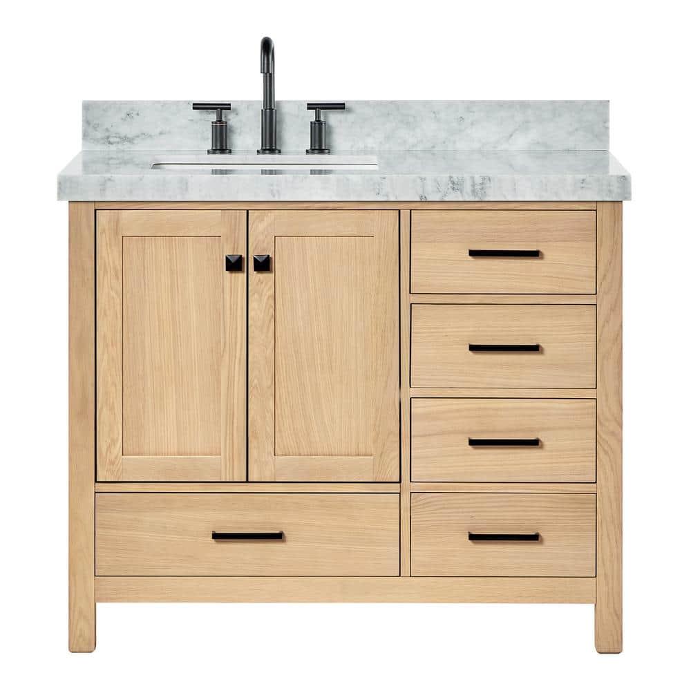 Cambridge 42'' Single Bathroom Vanity with Carrara Marble Top