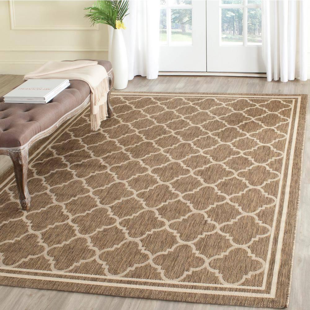 Courtyard CY6918 Power Loomed Indoor/Outdoor Accent Rug - Brown/Bone - 2'x3'7" - Safavieh.