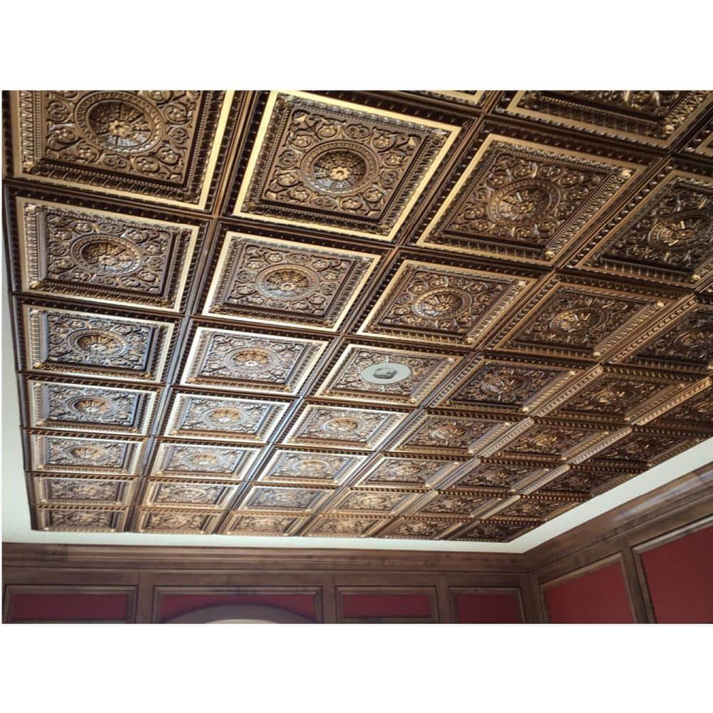 La Scala-Faux Tin ceiling Tile - Antique Gold