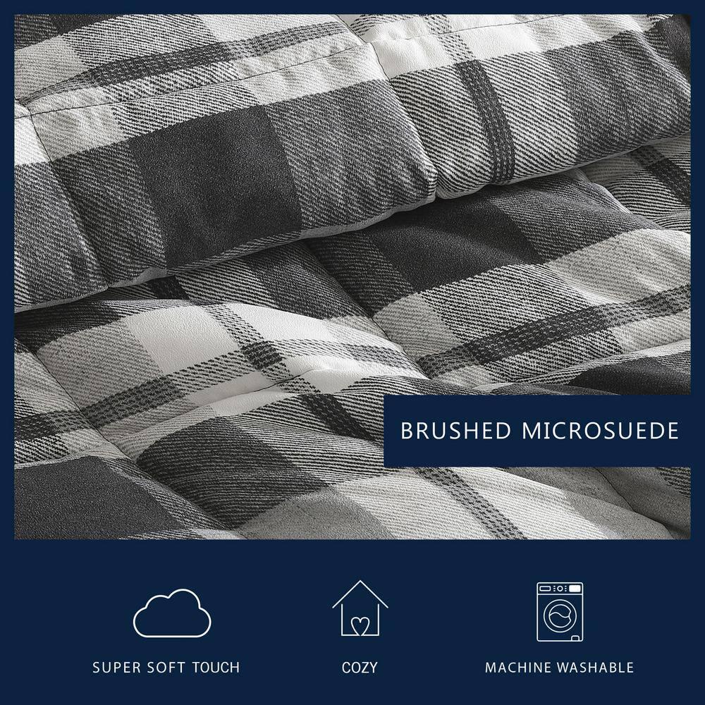Nautica Nautica Crossview Plaid Microsuede Blue Comforter Set