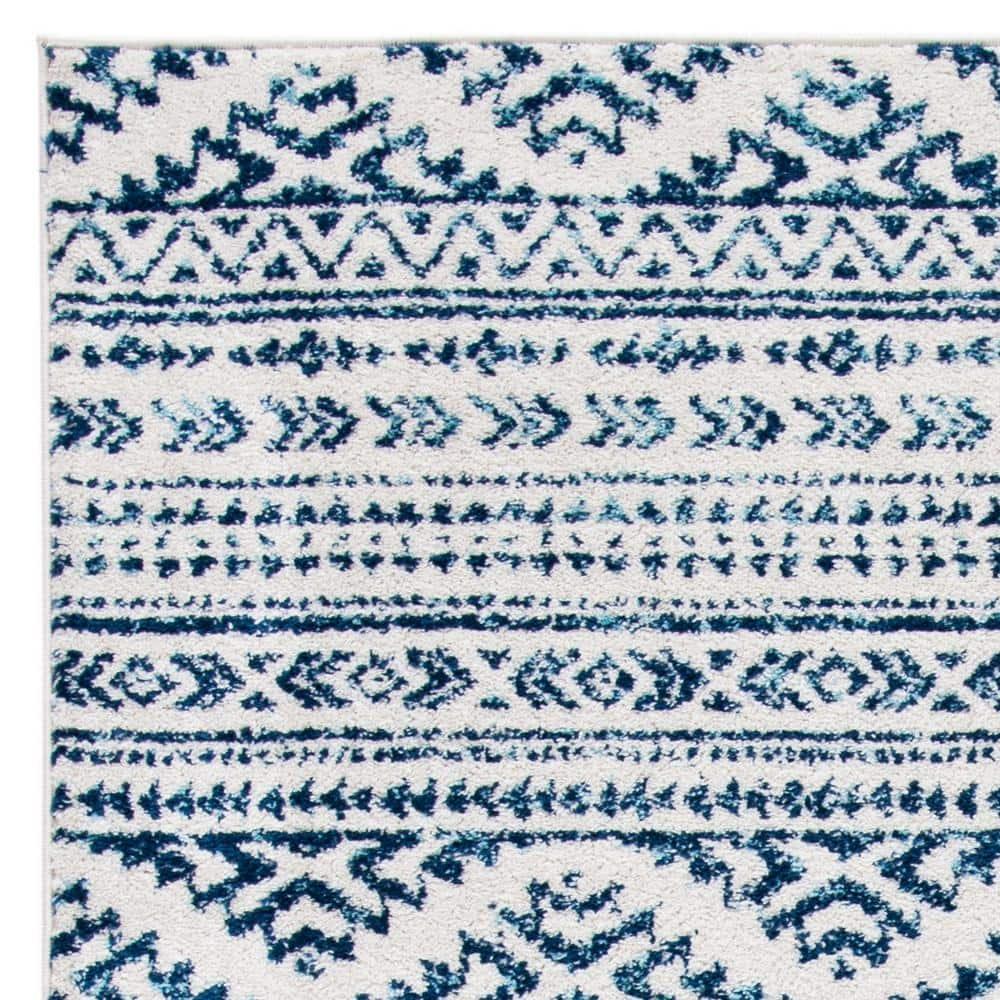 Tulum TUL272 Power Loomed Area Rug - Ivory/Navy - 4'x6' - Safavieh.