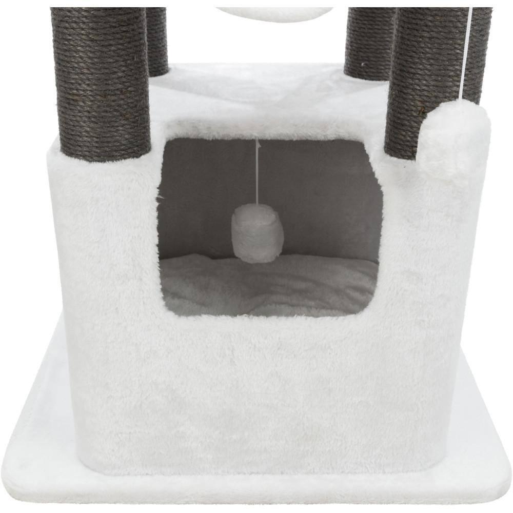 TRIXIE TRIXIE Lucano 43.3" XXL Cat Tree - Sisal Scratching Posts, Plush Covered House, Cat Beds, Platforms, Two Hanging Toys