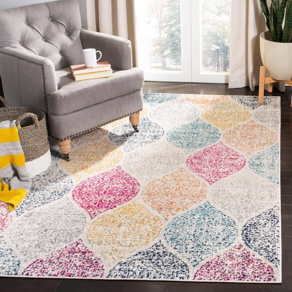Madison MAD604 Power Loomed Indoor Area Rug - Creme/Yellow - 6'7"x9'2" - Safavieh