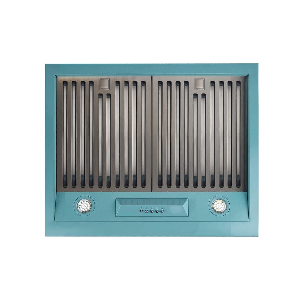 Classic Retro 24" 500 CFM Ducted Under Cabinet Range Hood with Stainless Steel Baffles and Light