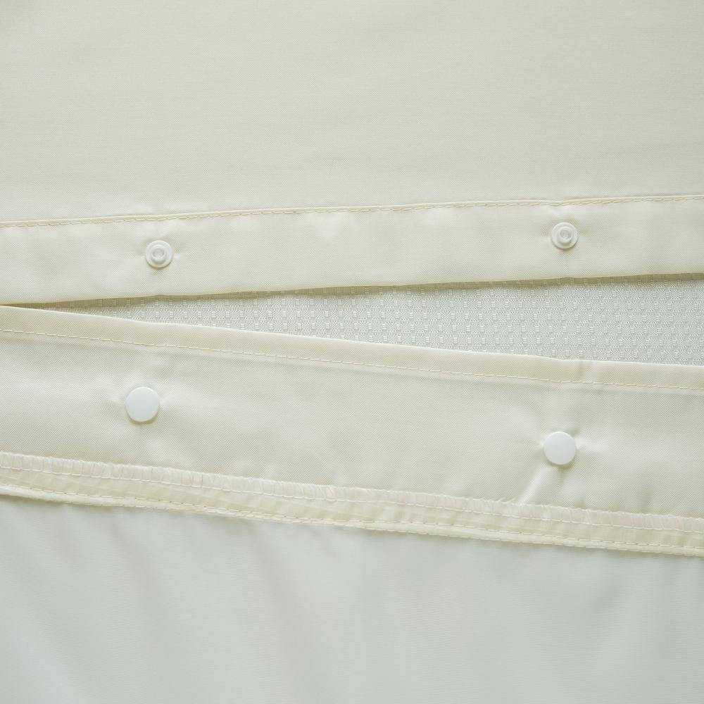 Dainty Home Complete Shower Curtain With Detachable Liner - Ivory