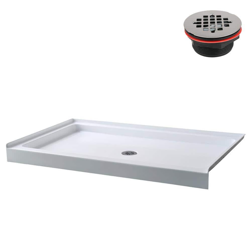 Streamline Bath Streamline 60 in. x 32 in. Alcove Acrylic Shower Base With Center Drain, Drain Included GB-516-68