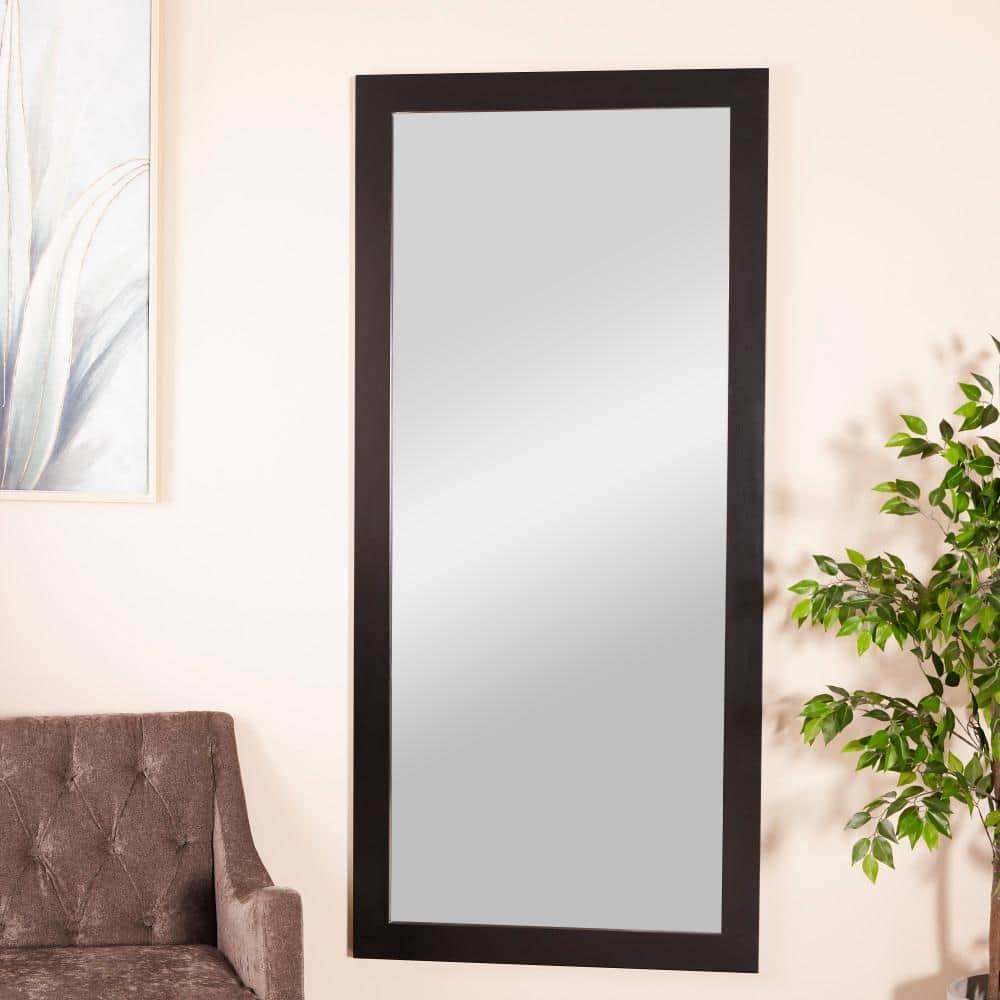 Studio 350 Black Wood Contemporary Wall Mirror 32"W, 70"H