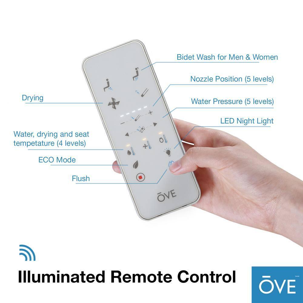 Ove Decors Virtuoso Tank Smart Toilet 1.28 GPF Elongated Bidet Toilet (Seat Included)