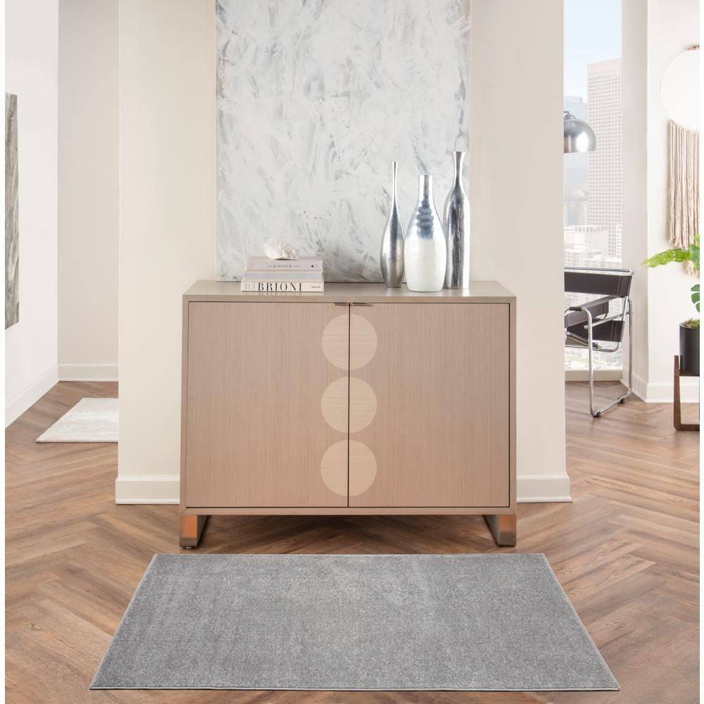 Nourison Essentials Easy Care Indoor Outdoor Area Rug - Silver Grey 3' x 5'
