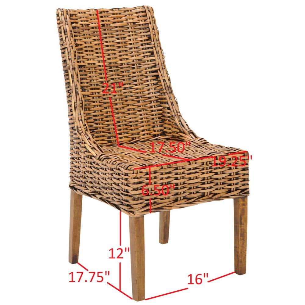 Suncoast 18''H Rattan Arm Chair (Set Of 2) - Brown/Teak Brown - Safavieh
